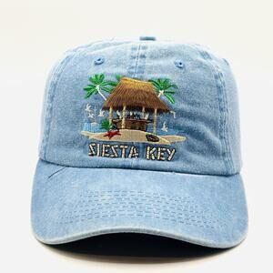 Siesta Key Hat Cap Blue Florida Beach Palm Tree